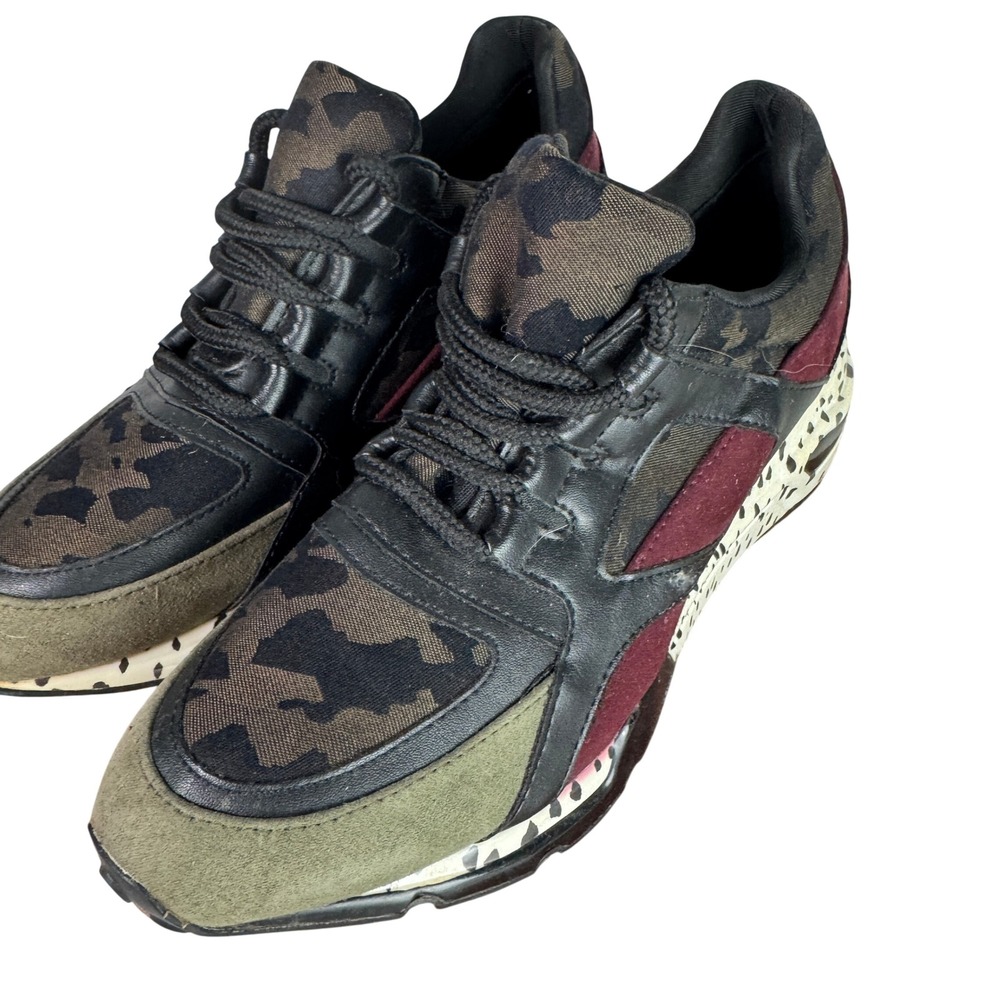 Steve Madden Barra Sneakers Womens 7M Camo Animal Print Mixed‎ Media BARA01S1 - Picture 3 of 9